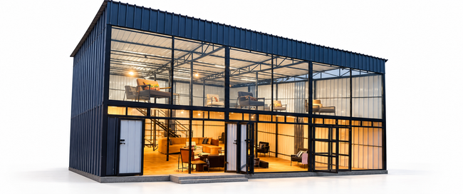 Furniture & Garden shop, edited onto a clean white background